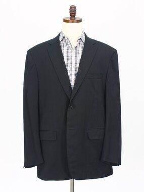 ISAIA 48L Black Blazer Sport Coat Jacket 2-Button Solid Y428